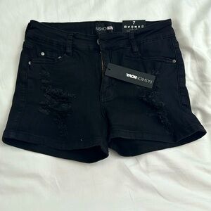 Brand new FashionNova black jean shorts